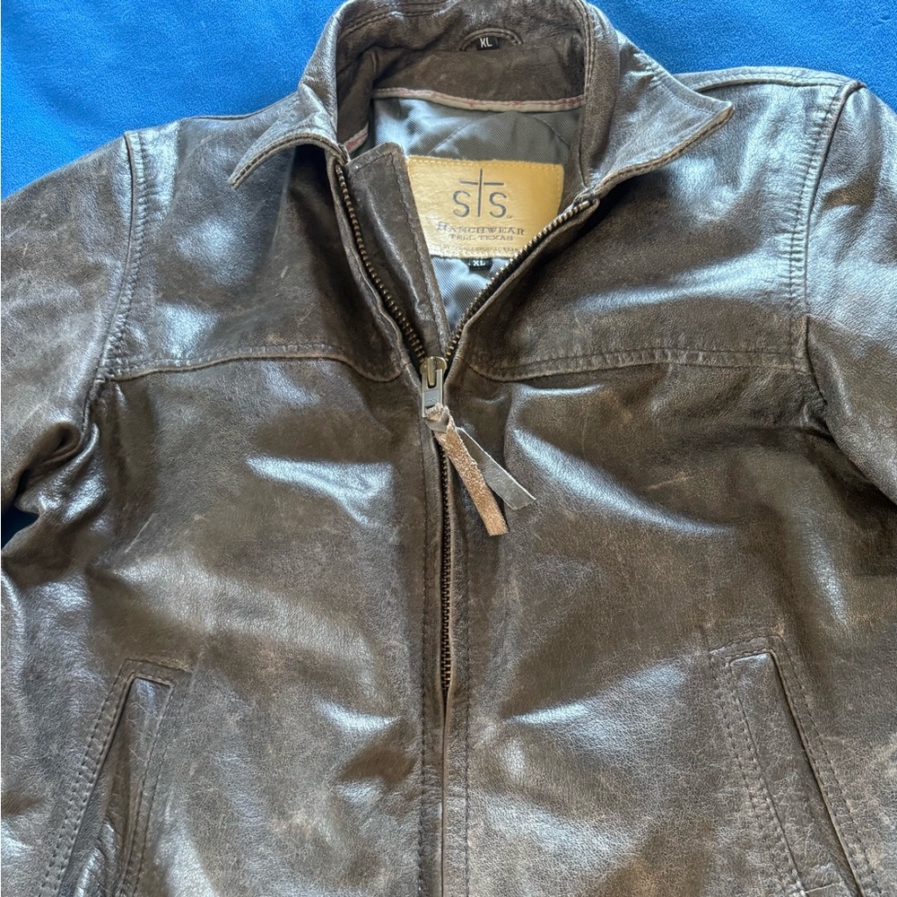 STS Brown Leather Jacket.   Mens